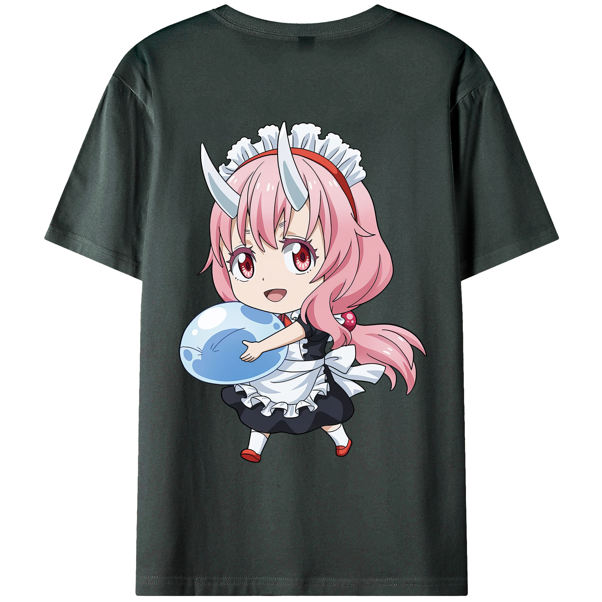 （画像用） 転スラ Regarding Reincarnated to Slime 綿100％ メンズ半袖Tシャツ（バックプリント） 通気性
